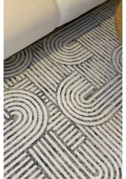 Herat Yıkanabilir Dokuma Kaymaz Taban Gri Halı Yolluk Kilim - HR133 modelleri