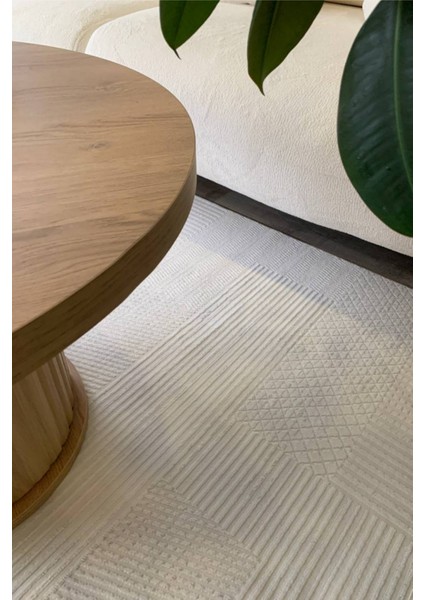 Herat Yıkanabilir Dokuma Kaymaz Taban Beyaz Halı Yolluk Kilim - HR119 modelleri