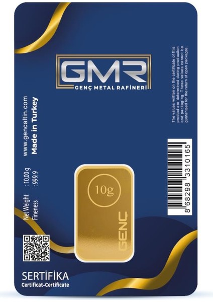 10 Gr 24 Ayar 999.9 Milyem Gmr Gram Altın fiyatları