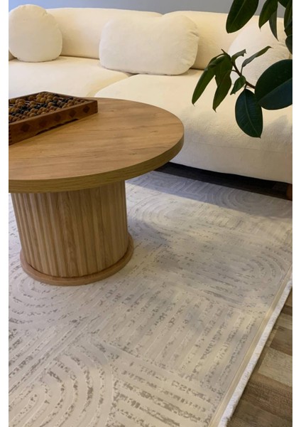 Herat Yıkanabilir Dokuma Kaymaz Taban Beyaz Halı Yolluk Kilim - HR133 fırsatları