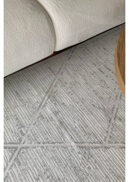 Herat Yıkanabilir Dokuma Kaymaz Taban Beyaz Halı Yolluk Kilim - HR070