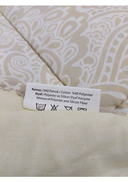 Hazel Pamuklu Tek Kişilik Yorgan-Bej Ekru