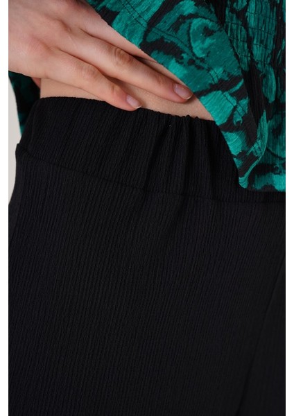 6543 Örme Pantolon - Siyah