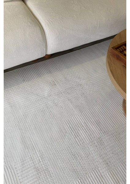 Herat Yıkanabilir Dokuma Kaymaz Taban Beyaz Halı Yolluk Kilim - HR119 fırsatları