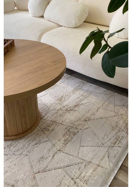 Herat Yıkanabilir Dokuma Kaymaz Taban Kahverengi Halı Yolluk Kilim - HR111 fırsatları