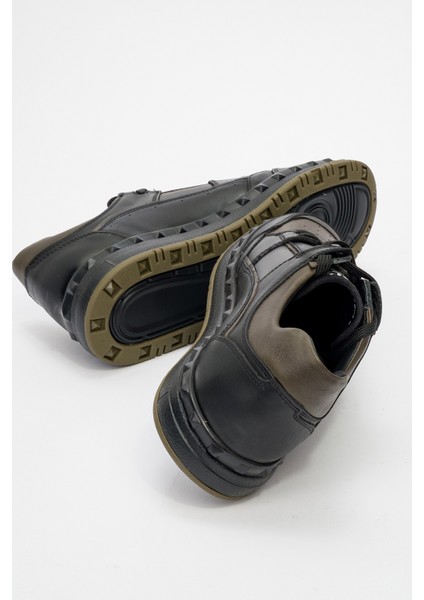 Erkek Kalın Taban Bağcıklı Comfort Casual Ayakkabı Gerçek Deri