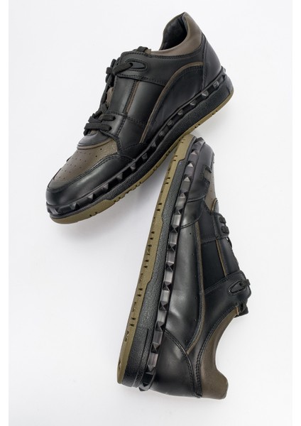 Erkek Kalın Taban Bağcıklı Comfort Casual Ayakkabı Gerçek Deri