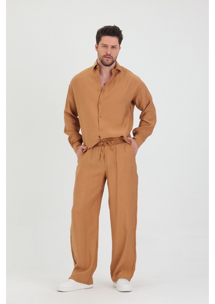 Erkek Oversize Rahat Kalıp Gömlek-Pantolon Alt-Üst Takım fiyatları