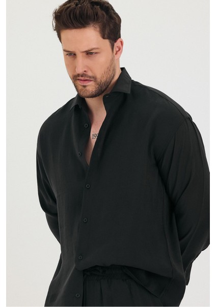 Erkek Oversize Rahat Kalıp Gömlek-Pantolon Alt-Üst Takım modelleri