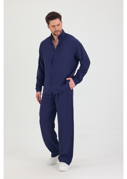 Erkek Oversize Rahat Kalıp Gömlek-Pantolon Alt-Üst Takım fırsatları