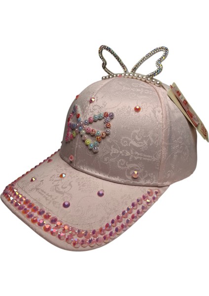 Spteks Kitti 4-8 Yaş Kız Çocuk Pembe Renk Parlak Desenli Yazlık Kep Şapka fiyatları
