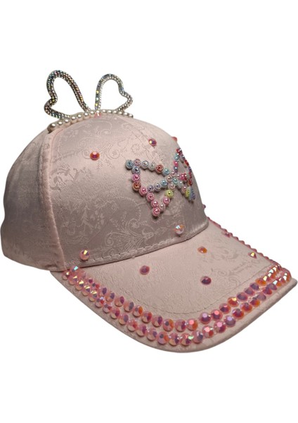 Spteks Kitti 4-8 Yaş Kız Çocuk Pembe Renk Parlak Desenli Yazlık Kep Şapka fırsatları