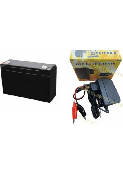 Ataelektronik Çocuk Oyuncak Için 6 Volt 12 Amper Akü 6V 12AH ve Şarj