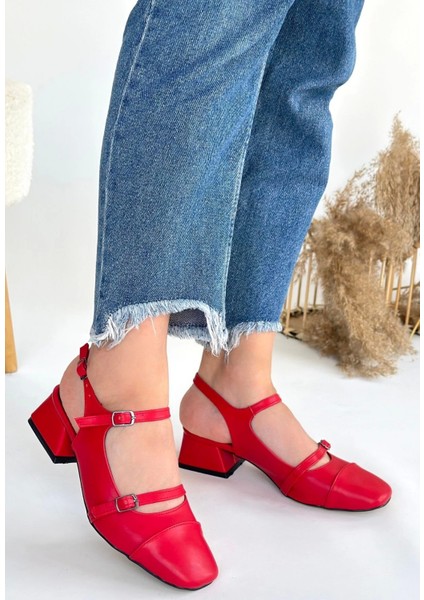 Doran Kırmızı Cilt Topuklu Ayakkabı modelleri