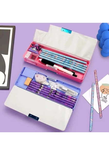 Sanrio Cinnamoroll Çift Taraflı Kalemtraşlı Simli Kapaklı Kalemlik Kalem Kutusu Kuromi Kalemlik fiyatları