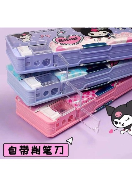 Sanrio Cinnamoroll Çift Taraflı Kalemtraşlı Simli Kapaklı Kalemlik Kalem Kutusu Kuromi Kalemlik fırsatları