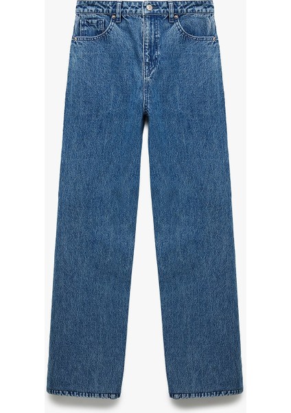 x Sima Tarkan - Pamuklu Düz Uzun Paça Normal Bel Jean Pantolon - Straight Fit Jean 5SAL40207MD