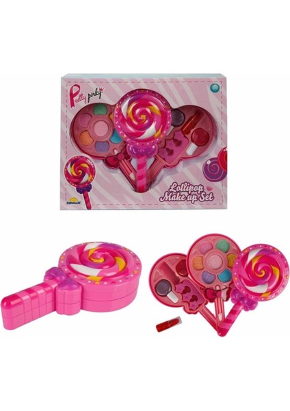 Lolipop Şekilli 2 Katlı Oyuncak Makyaj Güzellik Seti