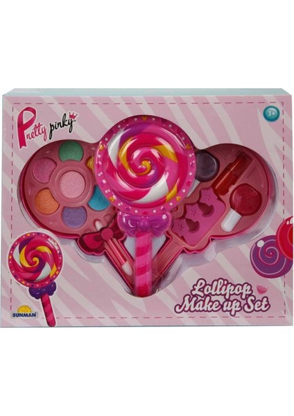 Lolipop Şekilli 2 Katlı Oyuncak Makyaj Güzellik Seti