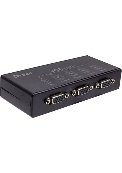 Powermaster 250MHZ 1to4 VGA Splitter Dağıtıcı Monitör Çoklayıcı