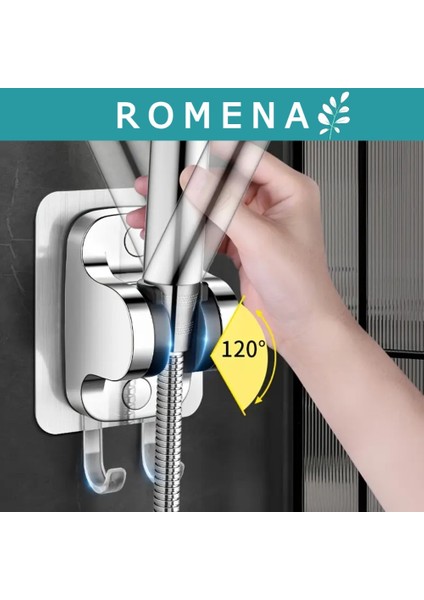 Yeni Tasarım Askılı, Delme Yok, Yapışkanlı, Ayarlanabilir, Krom El Duşu Tutacağı, Duş Mafsalı R5011-K