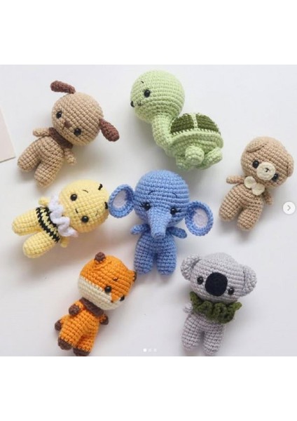 Minik Amigurumi Organik Oyun Arkadaşları (Tosbik, Ayıcık, Fil, Koala, Tilki, Arı ve Köpek) fiyatları