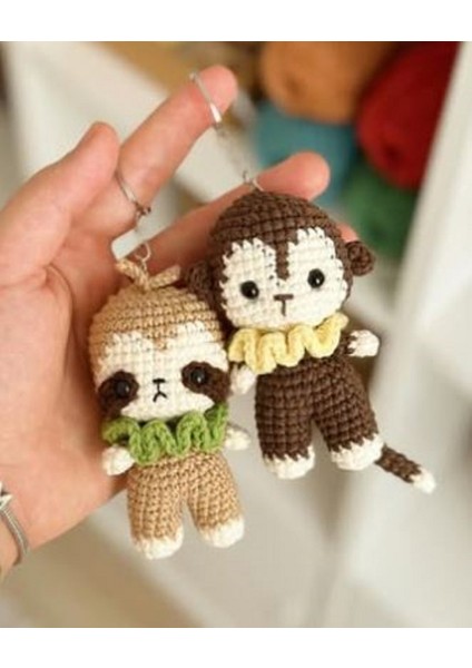 Amigurumi Tembel Hayvan ve Maymun Anahtarlık fiyatları