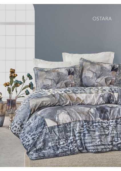 Çift Kişilik Pamuk Saten Nevresim Takımı Ostara Denim fiyatları