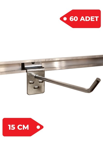 15 cm - 60 Adet Kanallı Pano Kancası Raf Askısı fiyatları