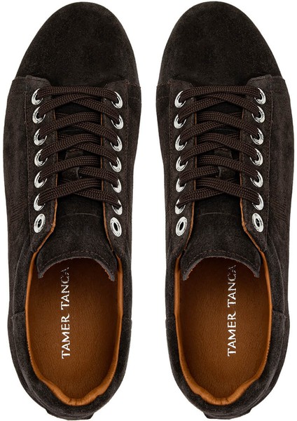 Erkek Hakiki Deri Kahverengi Süet Sneakers & Spor Ayakkabı 04 4502-42 Erk Ayk Y25 Kahve Suet