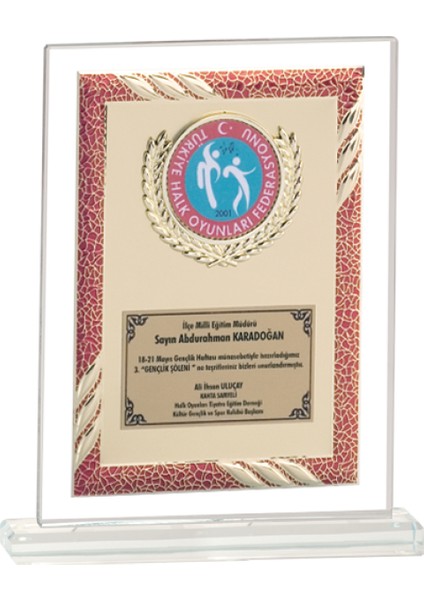 - Cam Plaketler - CM-040 B - 18X21 cm