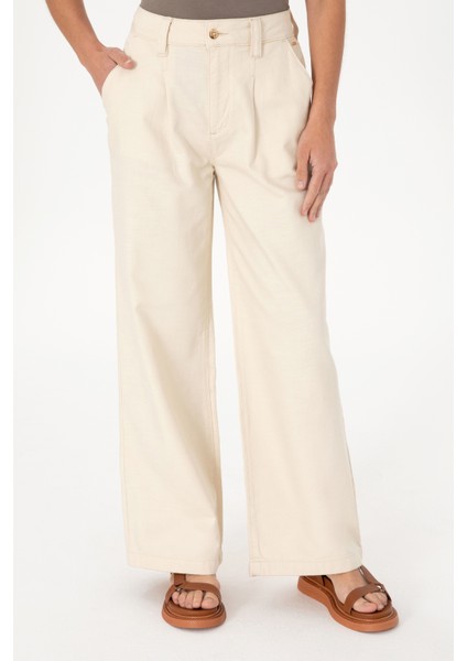 Kadın Ekru Pantolon (Kanvas-Chino) 50309133-VR019 fiyatları