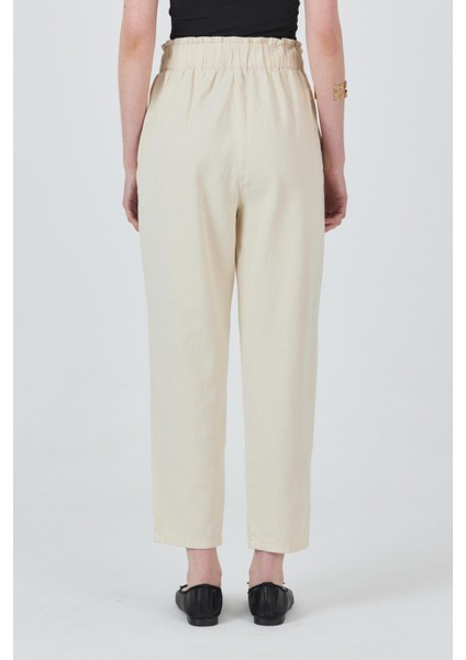 Taş Cep Düğme Detaylı Bel Lastikli Pantolon 006 indirimleri