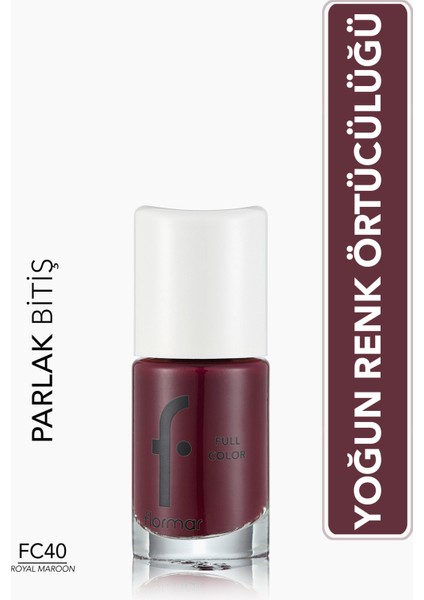 Full Color Yoğun Pigmentli Parlak Oje (FC40 Royal Maroon) 8690604379934