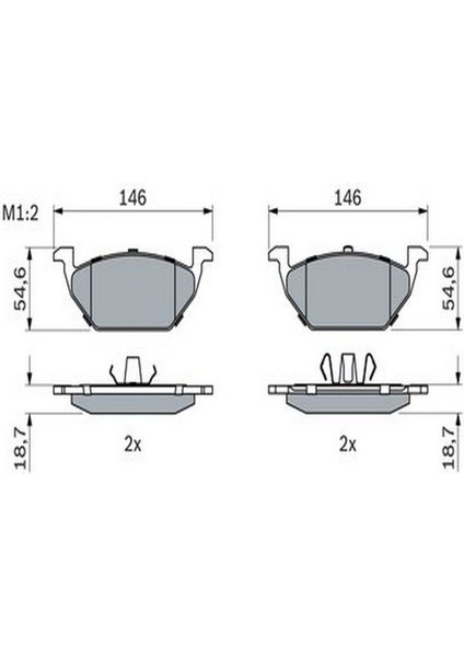 Fren Balatası Seti; Ön Vw Polo 1.4 I 10/2002 - 12/2003 55 Kw 9V4