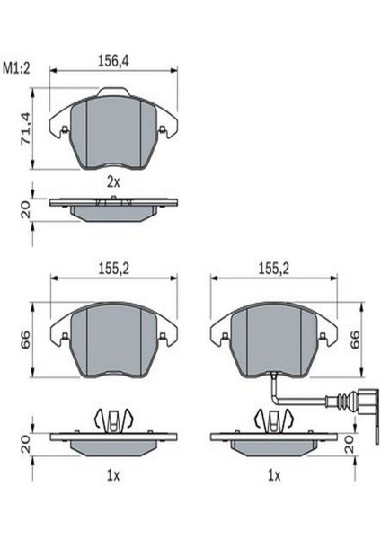Diskli Fren Balatası Seti; Ön Vw Golf V 2.0 Gtı 11/2007 - 8/2010 147 Kw 1k1