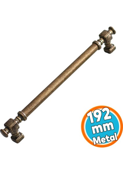 Mobilya Mutfak Çekmece Dolap Kulpu Kulbu Kulpları Eskitme Antik Sarı Düz Metal 192 mm 19.2 cm