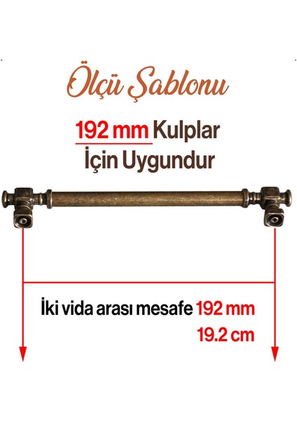 Mobilya Mutfak Çekmece Dolap Kulpu Kulbu Kulpları Eskitme Antik Sarı Düz Metal 192 mm 19.2 cm modelleri