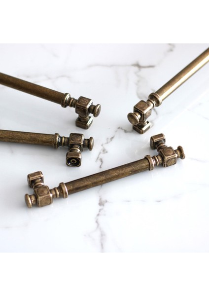 Mobilya Mutfak Çekmece Dolap Kulpu Kulbu Kulpları Eskitme Antik Sarı Düz Metal 192 mm 19.2 cm fırsatları