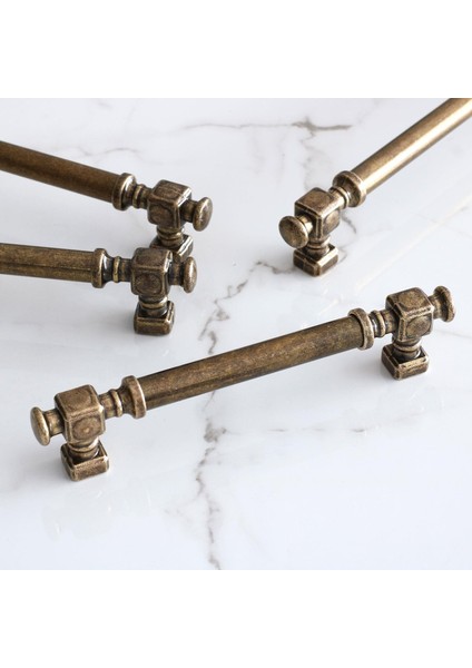 Mobilya Mutfak Çekmece Dolap Kulpu Kulbu Kulpları Eskitme Antik Sarı Düz Metal 192 mm 19.2 cm indirimleri