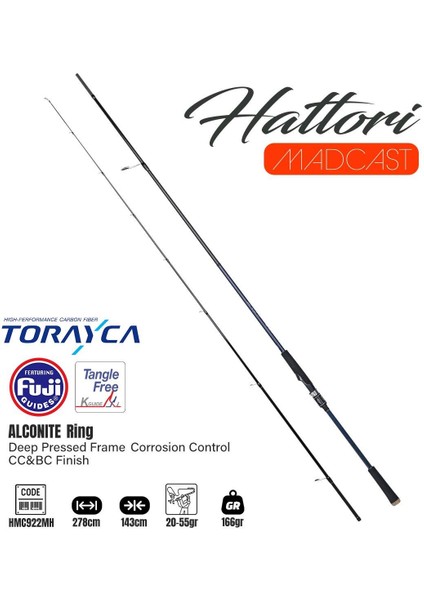 Madcast 278CM 20-55GR Spin Kamışı