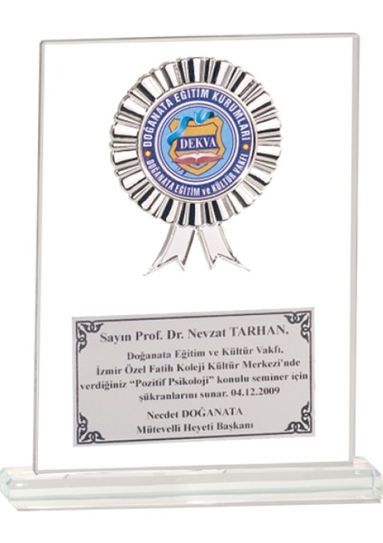 - Cam Plaketler - CM-016 B - 18X21 cm