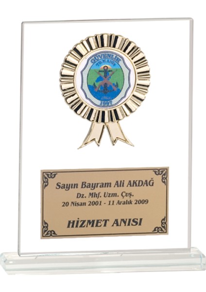 - Cam Plaketler - CM-016 A - 18X21 cm