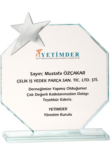 - Cam Plaketler - CM-014 B - 18X21 cm