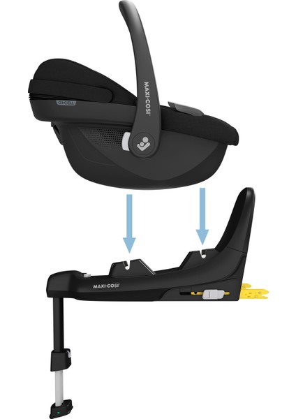 Pebble S Adac'lı Isofix Bazalı Ana Kucağı ve Bebek Oto Koltuğu 0-13 kg Tonal Black