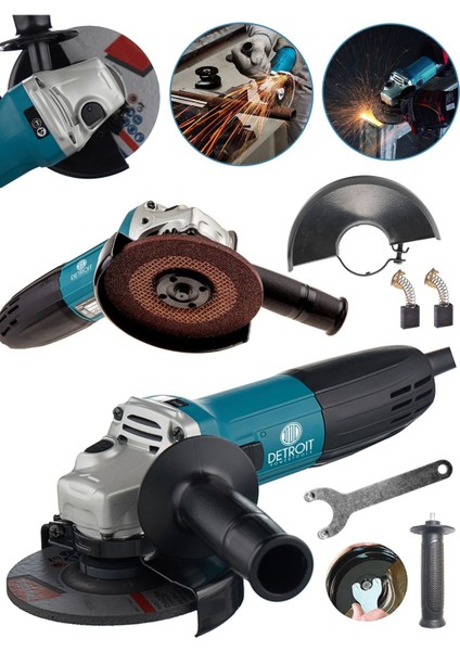 Usa Powertools Avuç Içi Taşlama Makinası Yandan Tetikli 115 MM-DFL02 Mavi