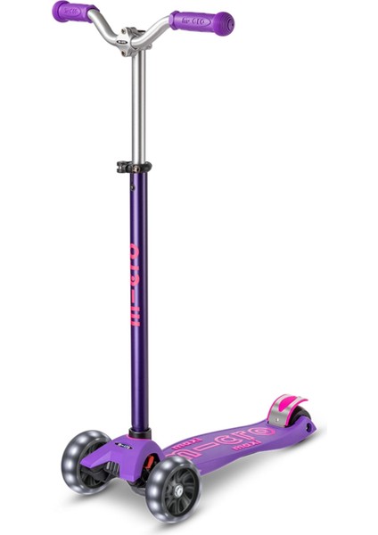 Maxi Deluxe Pro LED 3 Tekerli Işıklı Çocuk Scooter Purple Pink