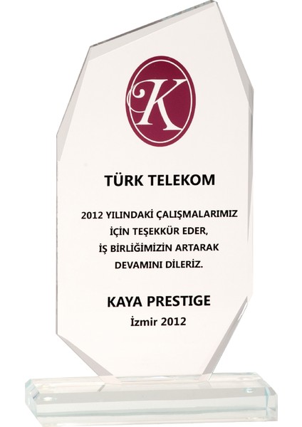 - Cam Plaketler - CM-001 A - 12X21 cm
