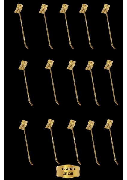 Yüksek Kalite Gold Kaplama 15 Adet 15 cm Kanallı Pano Kancası Raf Askısı