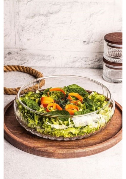 Fleur El Yapımı Büyük Boy Cam Salata Kasesi 24X6 cm modelleri
